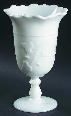 Ivy In Snow Milk Glass Celery Vase
