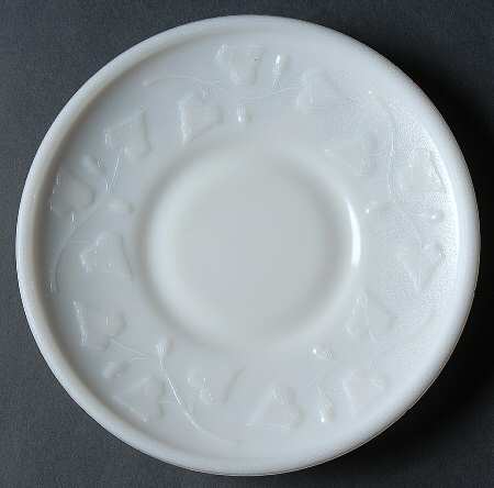Ivy In Snow Milk Glass 7" Salad Plate