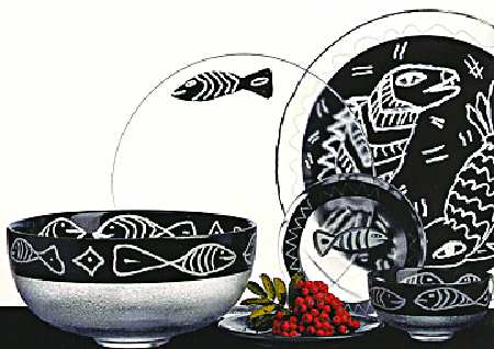 Kaboka Black 11" Round Bowl