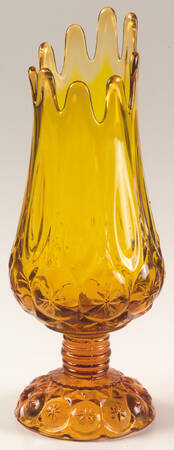 Moon and Stars Amber 10" Swung Vase