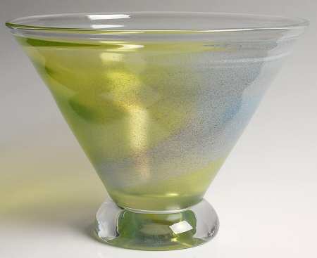 Twister Green 10" Footed Bowl