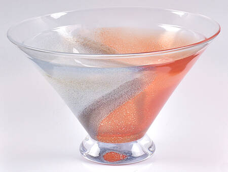 Twister Red Orange 11" Footed Bowl