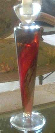 Twister Red Orange 9" Single Light Candlestick