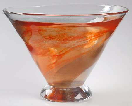 Twister Red Orange 11" Footed Bowl
