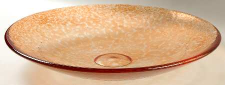 Tellus Red 14" Shallow Round Bowl