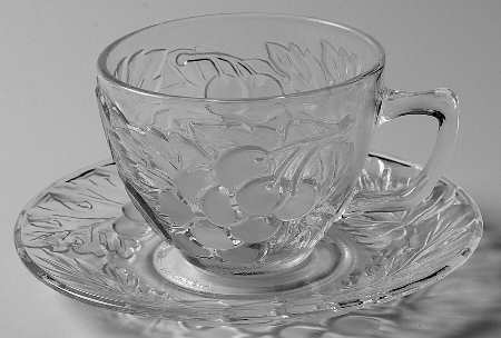 Vintage Frosted Flat Cup & Saucer Set