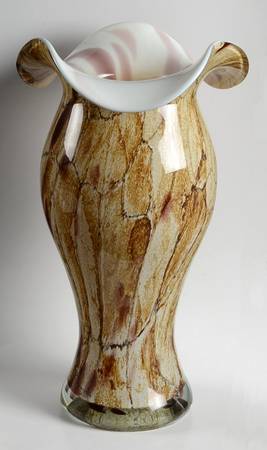 Art Glass 13" Ruffled Vase