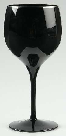 Evening Shadow Black (Platinum Trim) Water Goblet