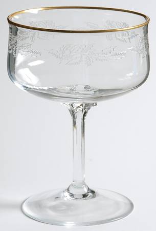 Holiday (Older, Gold Trim) Champagne/Tall Sherbet