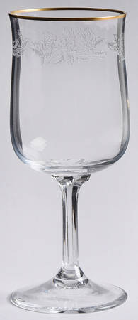 Holiday (Older, Gold Trim) Wine Glass