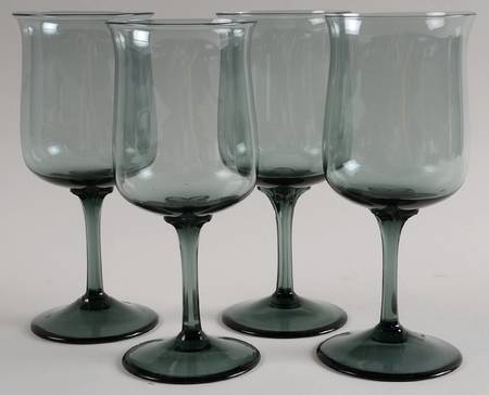 Silver Mist Blue Gray Water Goblet - Set of 4