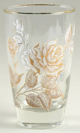 Rose Bouquet Flat Tumbler by Libbey Glass Company