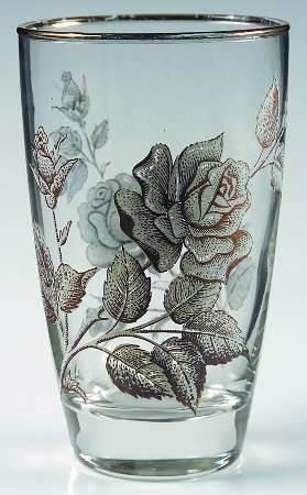 Rose Bouquet Highball Glass by Libbey Glass Company