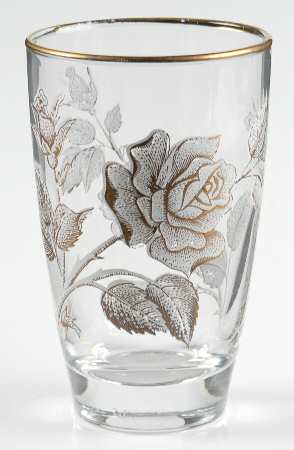 Rose Bouquet 10 Oz Flat Tumbler by Libbey Glass Company