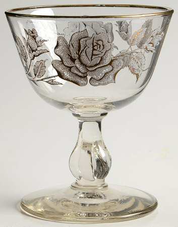 Rose Bouquet Champagne/Tall Sherbet by Libbey Glass Company