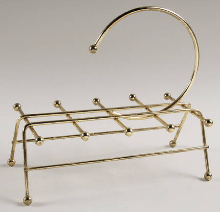 Golden Foliage Metal Stand Holds 8 Shot Glasses