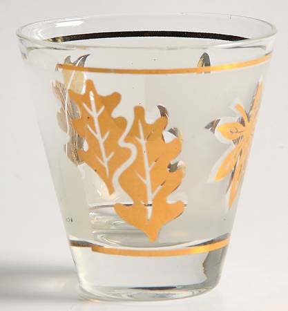 Golden Foliage Whiskey Glass