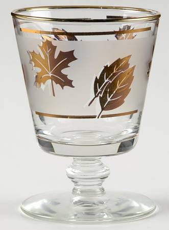 Golden Foliage On the Rocks Glass by Libbey Glass Company