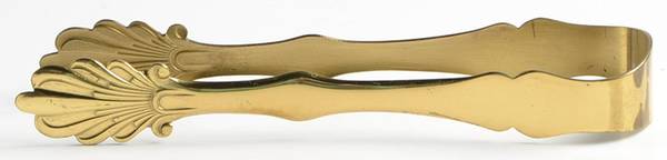 Golden Foliage Metal Ice Tongs