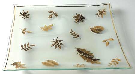 Golden Foliage 11" Hostess Server Tray