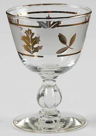 Golden Foliage Wine Glass