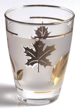 Golden Foliage Flat Juice Glass