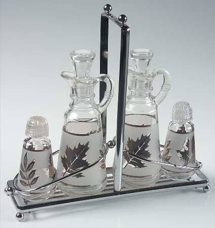 Silver Leaf (9 Piece) Cruet Set