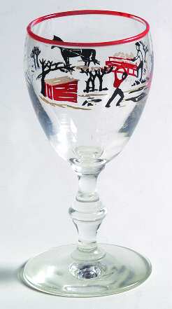 Currier & Ives Wine Glass