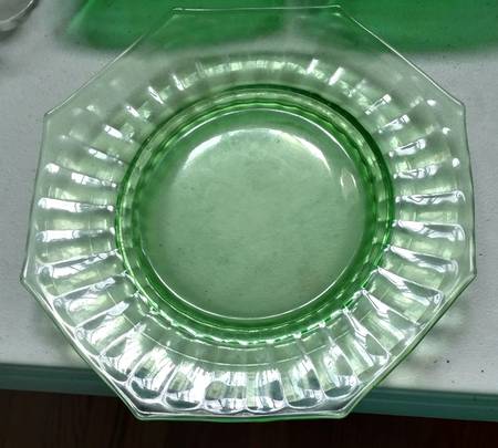 Octagon Bamboo Optic Green Salad Plate