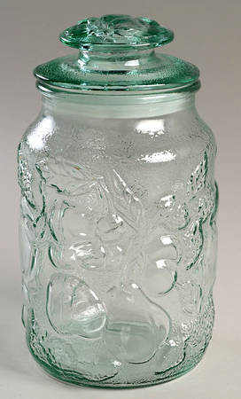 Orchard Fruit Green Tall Canister & Lid