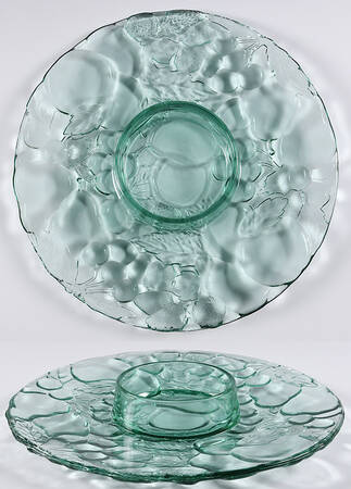 Orchard Fruit Green (1 Piece) Chip & Dip by Libbey Glass Company