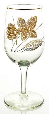 Gold Leaves Wine Glass
