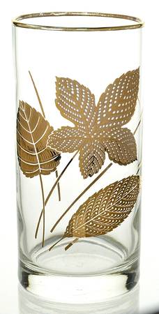 Gold Leaves Flat Tumbler