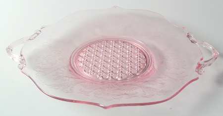 Landrum Pink 13" Handled Sandwich Plate