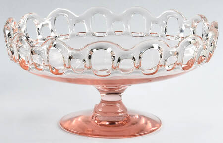 Open Work Pink (No Decoration) Round Compote (Height X Width)