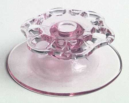 Open Work Pink (No Decoration) Single Light Candlestick by Lancaster