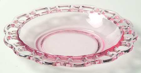 Open Work Pink (No Decoration) 8" Nappy