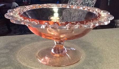 Open Work Pink (No Decoration) Round Compote (Height X Width)