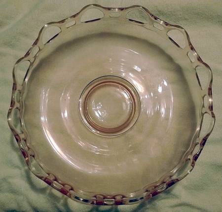 Open Work Pink (No Decoration) 11" Shallow Round Bowl