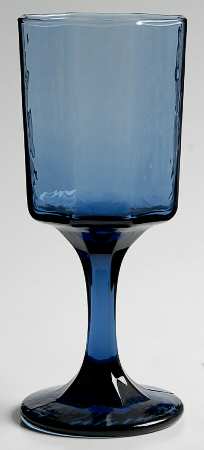 Facets Cobalt Wine Glass by Libbey Glass Company