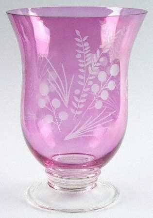 Etchings Cranberry 1 Piece Open Hurricane/Vase