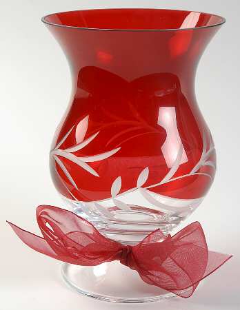 Petite Floral Christmas 1 Piece Open Hurricane/Vase