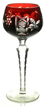 LA15 (3 Cut Foot) Ruby Tall Hock Wine