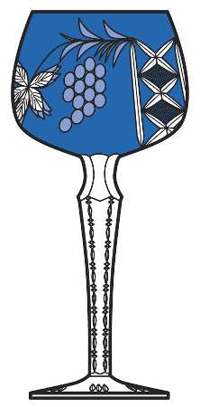 LA15 (3 Cut Foot) Blue Water Goblet