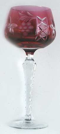 LA15 (3 Cut Foot) Cranberry Water Goblet
