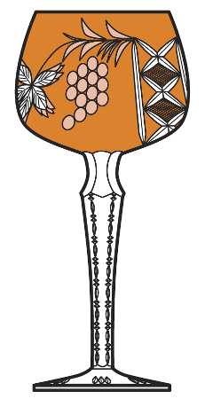 LA15 (3 Cut Foot) Orange Water Goblet