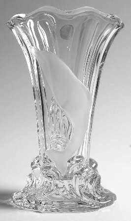 Crystal Dolphin 9" Flower Vase