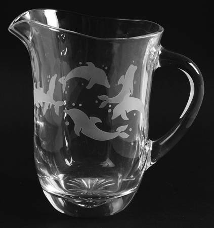 Crystal Dolphin 32 Oz Pitcher