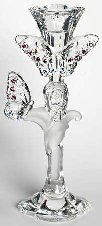 Jeweled Butterfly 8" Single Light Candlestick