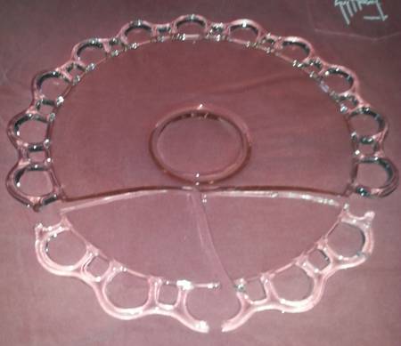 Open Work Clear 13" Sandwich Plate